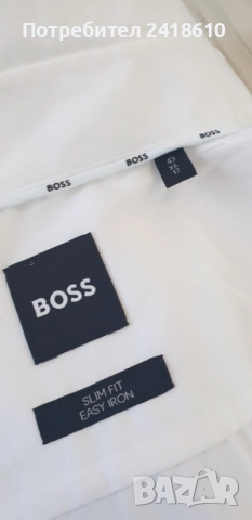 Hugo Boss H - Hank - Kent - C1- 214 Slim Fit  Cotton Mens Size 43/17 - XL НОВО! ОРИГИНАЛ! Мъжка Риза, снимка 3 - Ризи - 52225524