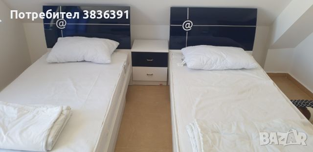 Единични легла дизайн 90х180 см с чекмеджета и матраци -2 бр 