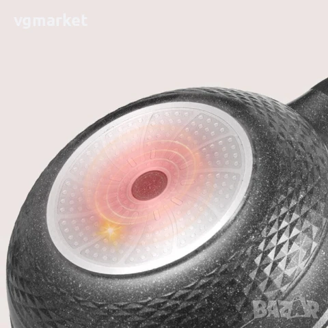 Уок тиган 30 см., с капаk, снимка 3 - Съдове за готвене - 51125488