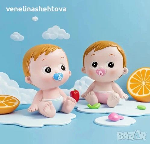 Фигурка бебе момче момиче с биберон за бебешко парти декорация торта 