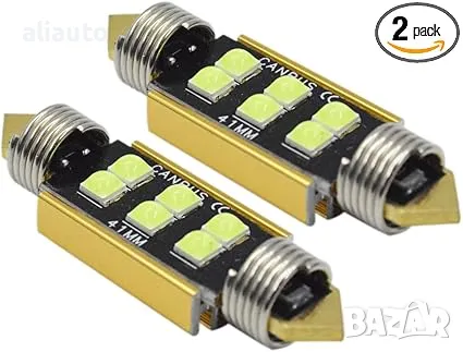 Лед крушки сулфидни 2бр.- C5W 31,39,41mm/ 6SMD 3030 чип А-3087, снимка 6 - Аксесоари и консумативи - 47000837