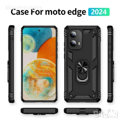 Motorola Edge (2024) 5G Удароустойчив Ring Holder Калъф и Протектор, снимка 6 - Калъфи, кейсове - 49920340