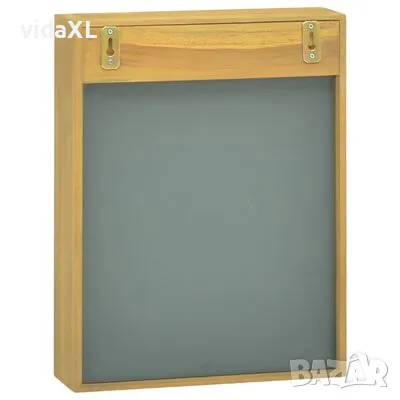 vidaXL Шкаф с огледало, 30x10x40 см, тиково дърво масив（SKU:338243）, снимка 3 - Огледала - 48210994