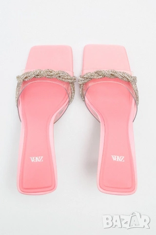👡 Розови сандали на ток на Zara, снимка 6 - Сандали - 53775868
