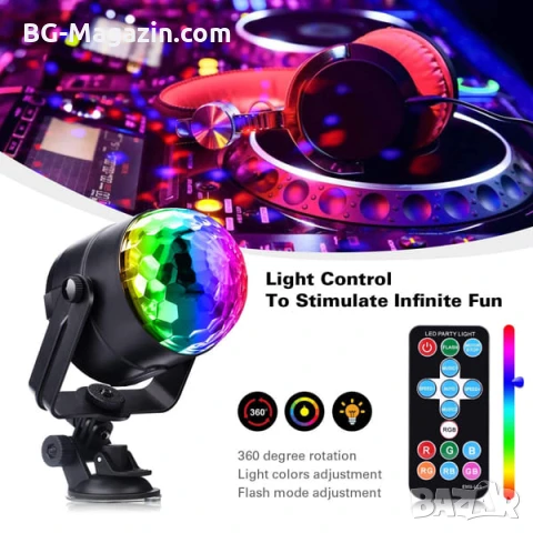 LED диско лампа топка крушка проектор осветление прожектор за домашно парти детско купони събирания, снимка 4 - Лед осветление - 51049409