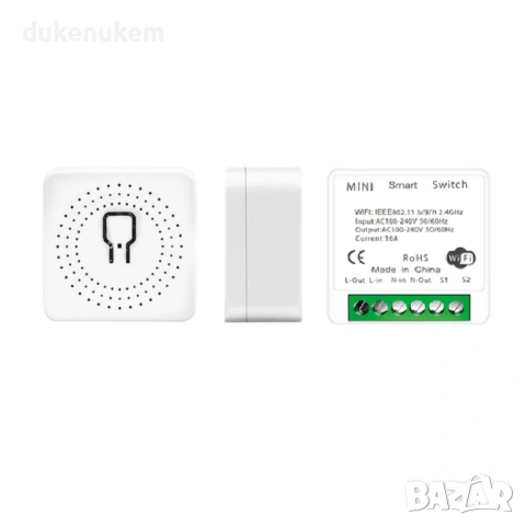 WiFi смарт ключ 16A – Tuya / SmartLife, Alexa и Google Home