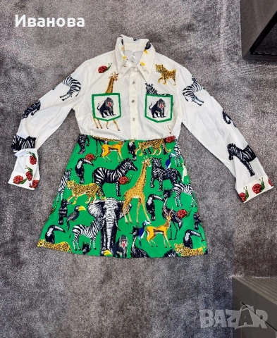 Дамски комплект риза с пола