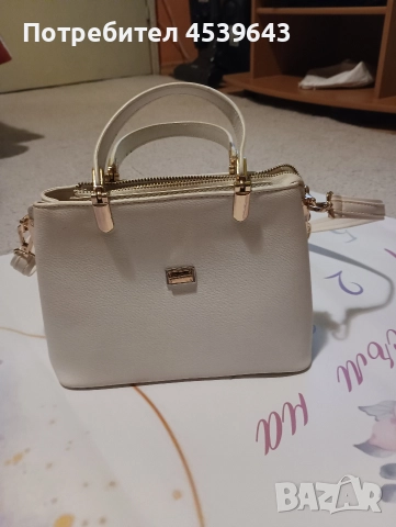 Елегантна дамска бяла чанта с дръжка, снимка 4 - Чанти - 52859392