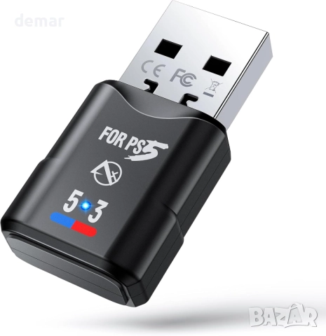 ZEXMTE PS5 Bluetooth 5.3 адаптер, за PS5 PS4 Switch (само аудио, без микрофон)