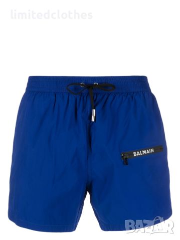 BALMAIN Blue Zip Logo Boxer Мъжки Бански / Плажни Шорти size M и L, снимка 2 - Бански - 45984462