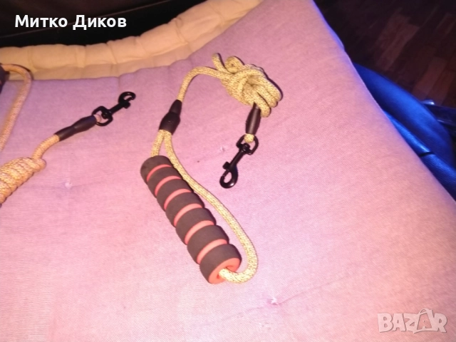  здрава въжена каишка за куче с подплатена дръжка и отразяващи елементи. нова, снимка 2 - За кучета - 52839932