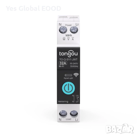 TONGOU WiFi смарт ключ 1P+N 32A с електромер Tuya