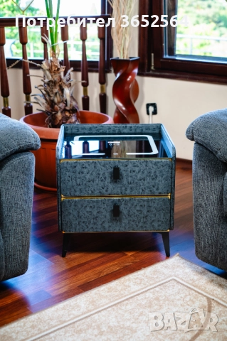 Смарт Шкаф: Моде GOLD LINE - безжично зареждане, Bluetooth стерео тонколона 20W, USB-A & USB-C, LED 