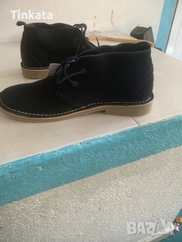 Тъмно сини Боти Ben Sherman естествен велур, снимка 2 - Мъжки боти - 53810761