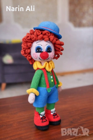 Плетен клоун , снимка 2 - Плюшени играчки - 53816716