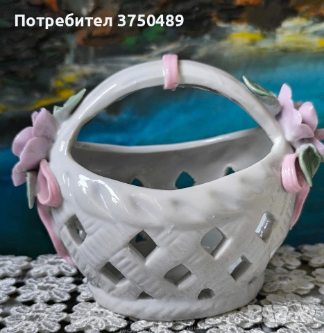 кошничка с рози и панделки 