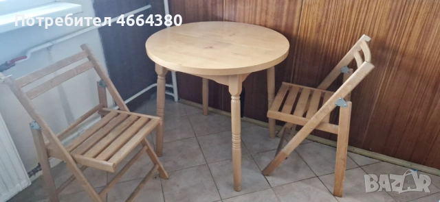 Маса с 4 сгъваеми стола