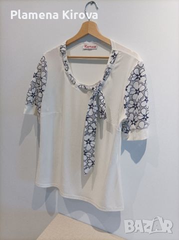 Дамска бутикова блуза, размер M/L, снимка 2 - Тениски - 46408526