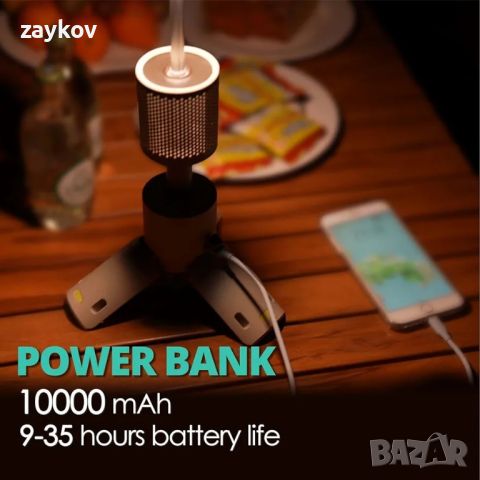 Фенер за къмпинг на открито Viozon, акумулаторна с 10000 mAh захранваща банка, снимка 6 - Къмпинг осветление - 45975830