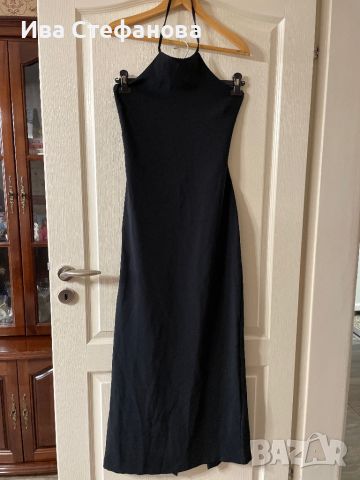 Нова черна дълга официална елегантна парти коктейлна вечерна рокля гол гръб Италия , снимка 2 - Рокли - 45325457