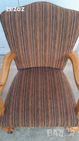 Кресло винтидж с табуретка, снимка 5 - Дивани и мека мебел - 53720651