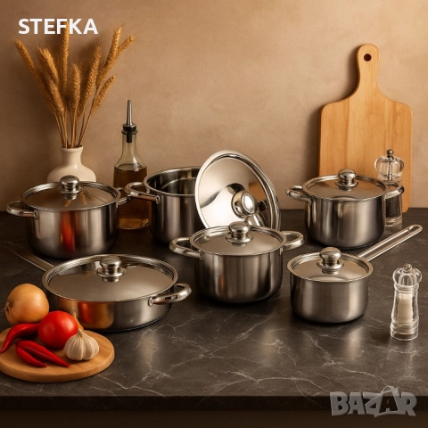 Професионален комплект тенджери Zeiplteir - 12 части Цена 88 лв, снимка 2 - Съдове за готвене - 52672139