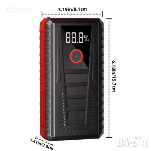 Стартерно устройство/Jump Starter за кола с интелигентни кабели за кола, Power Bank и фенер, снимка 2 - Аксесоари и консумативи - 53618388