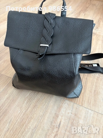 Черна дамска раница еко кожа нова, снимка 2 - Раници - 54243249