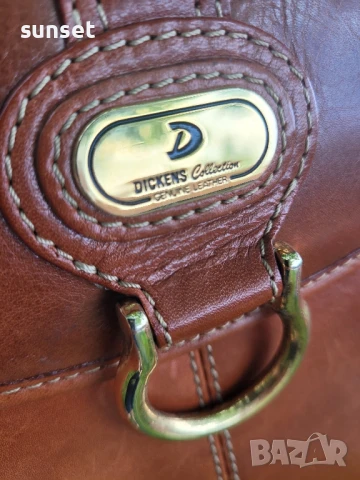 Dickens collection ЕСТЕСТВЕНА кожа кафява чанта (250$ в интернет), снимка 17 - Чанти - 50611484