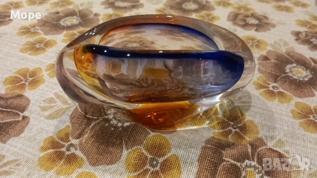 Пепелник чешко стъкло 