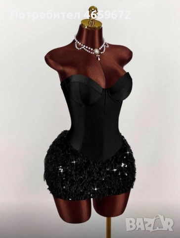 Черна празнична рокля, снимка 3 - Рокли - 52552435