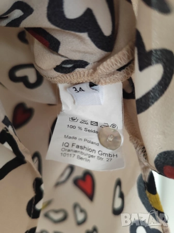 100% коприна блуза на сърца размер Хс-С , снимка 4 - Блузи с дълъг ръкав и пуловери - 53579042