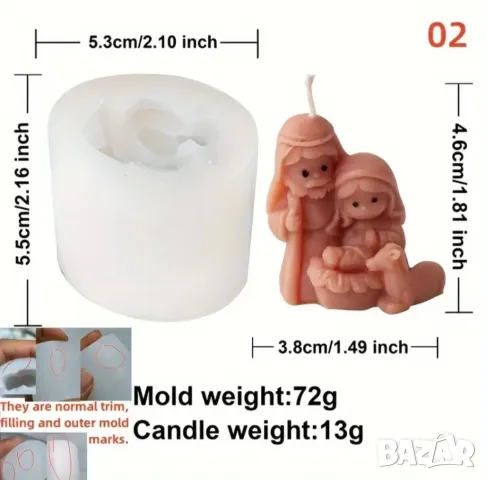 Комплект 5 молдове Рождество Христово , снимка 5 - Форми - 50238386