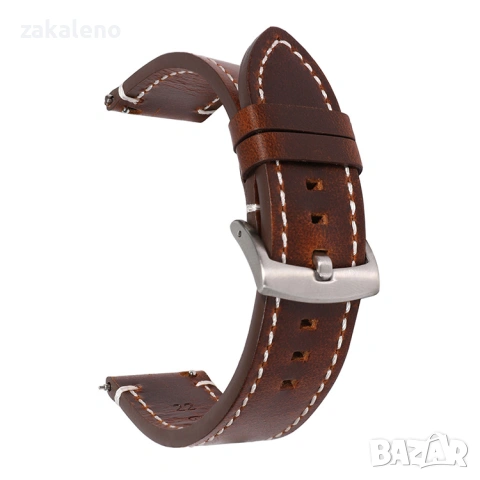 GL01 Кожена каишка за Apple Samsung Galaxy Watch Huawei Xiaomi Garmin, снимка 5 - Резервни части за телефони - 53196475