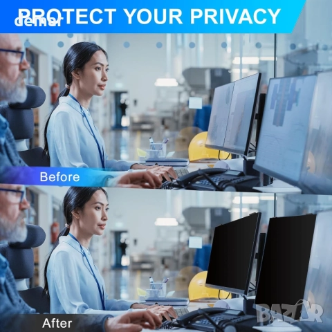 GUDTEKE Магнитен екран за поверителност за монитор 24 инча 16:9, снимка 7 - Монитори - 51682475