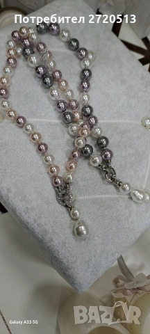 Елегантно колие с перли , снимка 3 - Колиета, медальони, синджири - 53193576