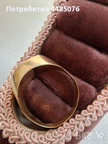 МЪЖКИ ЗЛАТЕН ПРЪСТЕН МЕРЦЕДЕС , снимка 5 - Пръстени - 50806459