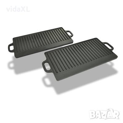 vidaXL Чугунени плочи за печене с две лица, 38x23 см - 2 бр(SKU:50127