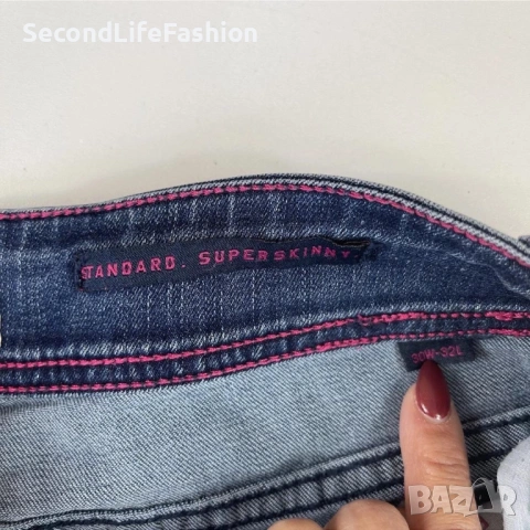 Дамски дънки Superdry Standard Super Skinny размер W30 L32 сини, снимка 5 - Дънки - 53107404