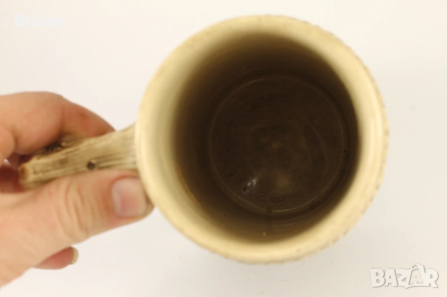 1920's Стара Немска Голяма Керамична Халба Релефна, снимка 8 - Антикварни и старинни предмети - 53167210