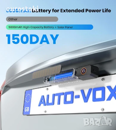 AUTO-VOX комплект соларна камера за заден ход с монитор, 5" 1080P монитор, 5000mAh батерия, снимка 4 - Аксесоари и консумативи - 51290856