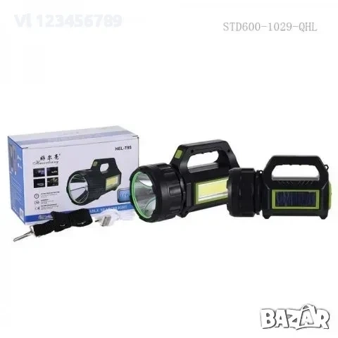 Мощен фенер със соларен панел и USB изход, HEL-T95 , снимка 5 - Къмпинг осветление - 54007545