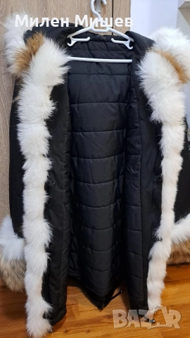Палто с естествен пух, снимка 2 - Палта, манта - 52584110