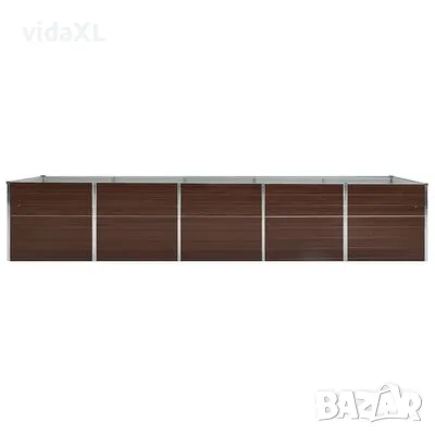 vidaXL Градинска висока леха поцинкована стомана 400x80x77 см кафява（SKU:47062）, снимка 3 - Други - 48814444