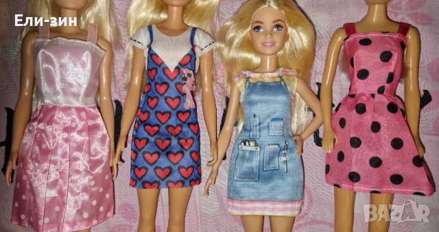 лот 4 нови кукли Барби с рокли и обувки, снимка 4 - Кукли - 52795874