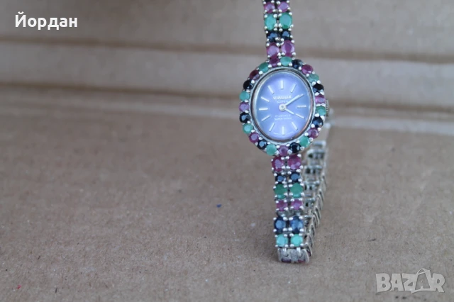 Дамски сребърен часовник ''Vialux'' с полускъпоценни камъни, снимка 14 - Дамски - 51331152