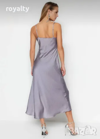 Сатенена стилна дамска рокля , снимка 3 - Рокли - 50273003