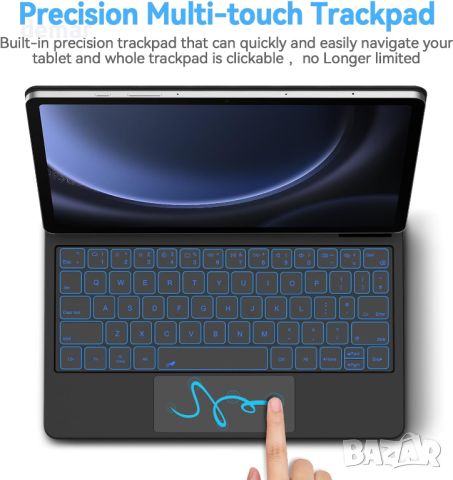 GOKOCO Magic Keyboard за Samsung Galaxy Tab S9/S9FE/S8/S7 11'',7 цвята, снимка 4 - Таблети - 45733405