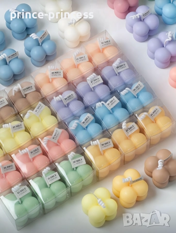 Бъбъл свещи - подаръчета за гости , снимка 3 - Ръчно изработени сувенири - 52371268