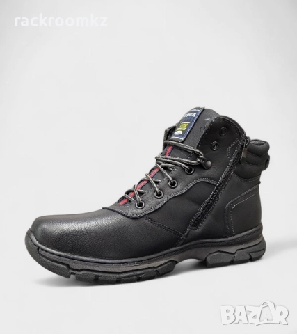 Модерни мъжки боти в черен цвятс цип и връзки и топла подплата модел: K13-1 Black, снимка 2 - Мъжки боти - 52097923